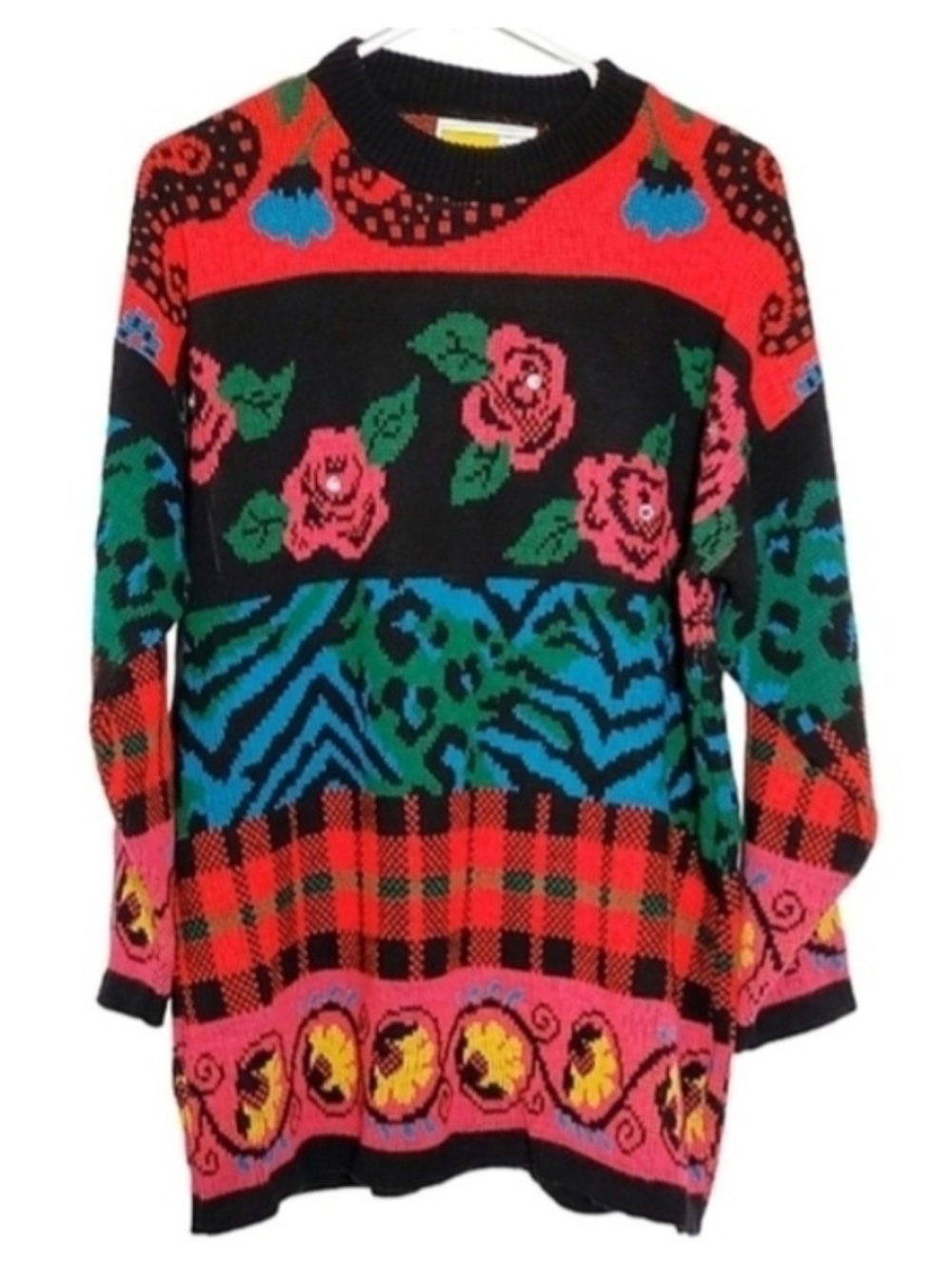 Traffic Jam Vintage Knit Sweater Red Black Size Unknown 80s